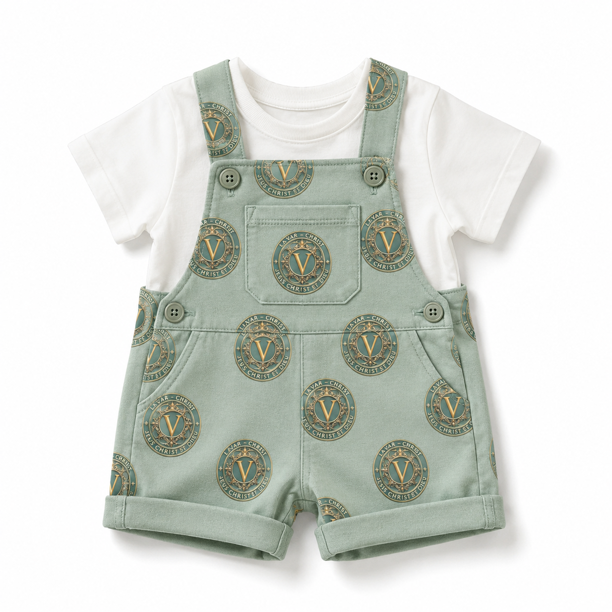 Ensemble Bébé Salopette VAR-CHRIST – Vert Sauge